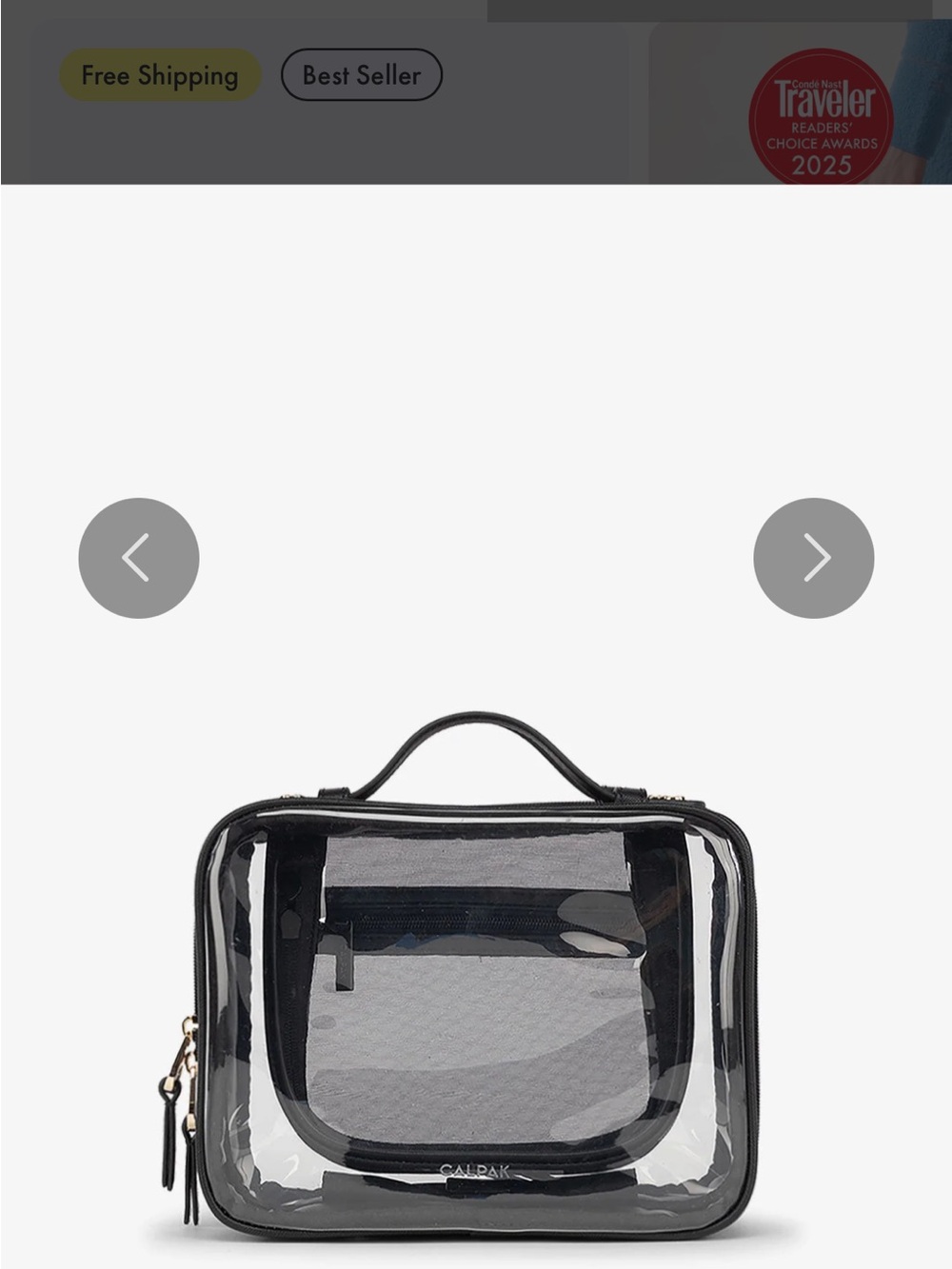 CALPAK Medium Clear Cosmetics Case